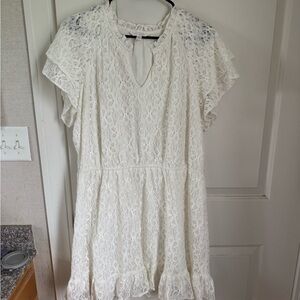 LC Lauren Conrad White Lace Dress